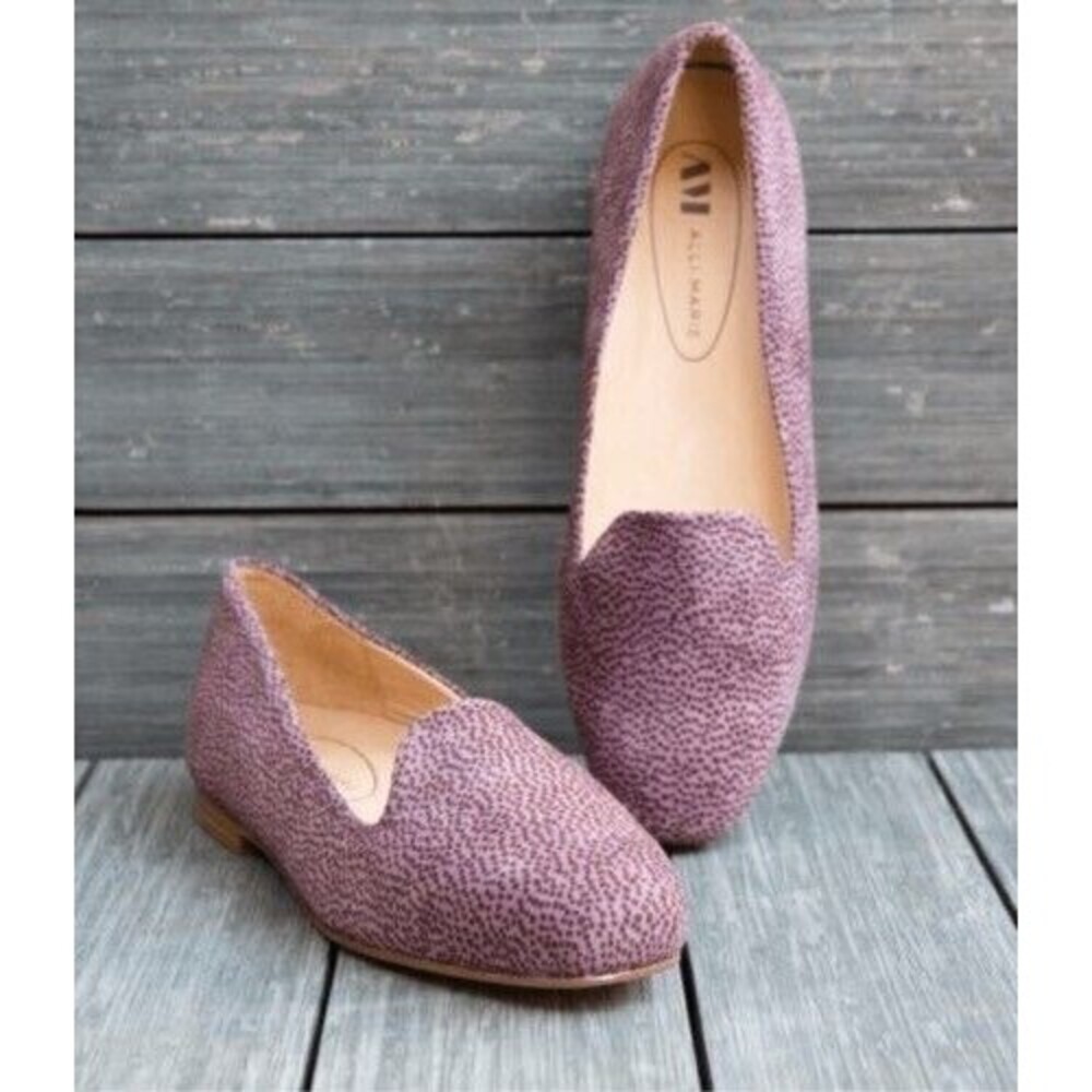 Alli Marie Suede Casual Office Flats Loafers Shoes Women Size 9.5 Dotted Rose